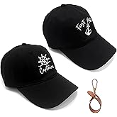 Captain and First Mate Hats 2Pcs Boating Marine Sailor Baseball Cap Set for Men Women,Mr and Mrs,Hubby and Wifey