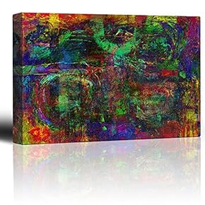 Colorful Swirly and Striped Paint Textured Background - Giclee Print Abstract Canvas Wall Art Rustic Home Art - 12x18 inches
