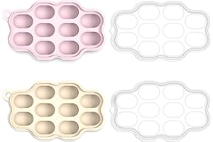KingKam Baby Food Freezer Trays with Lids (2 Pack), Silicone Nibble Freezer Tray, Breastmilk Popsicle Molds, Baby Food Storage Containers Ice Cube Tray Maker