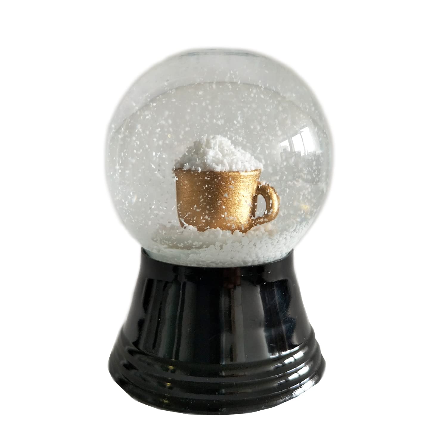 Real Glass Snow Globe - Almost Like Real Snow - Coffee Coffee Design - 4 cm — image 1