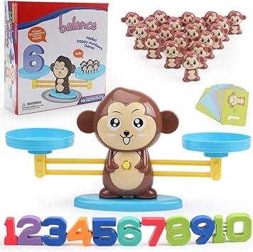 Amazon Co Jp モンキーバランス数学子供のおもちゃ デジタル加算と減算学習重量ゲームインテリジェンステストパズル 女の子と男の子用 A スポーツ アウトドア