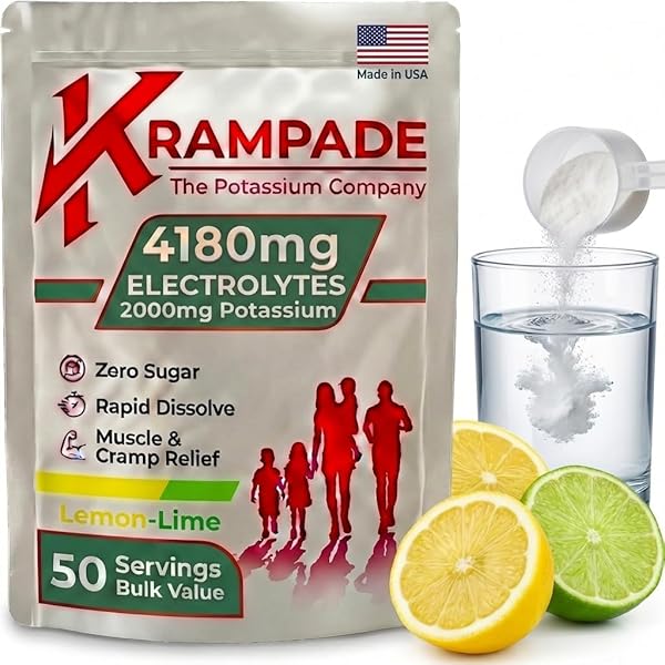 KRAMPADE HIGH POTASSIUM ELECTROLYTES POWDER ZERO SUGAR LEMON...