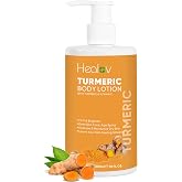 Healov Turmeric Lotion for Spots - Natural Turmeric Skin Brightening Cream for Face &amp; Body - Cleanse Skin, Fight Acne, Even Tone, Clear Scars, Sun Damage, &amp; Discoloration - with Vitamin C