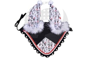 R G EQUESTRIAN TACK Horse Ear Bonnet/Net/Hat/Hood/Mask Fly Veil with Crystel (Large/Full)