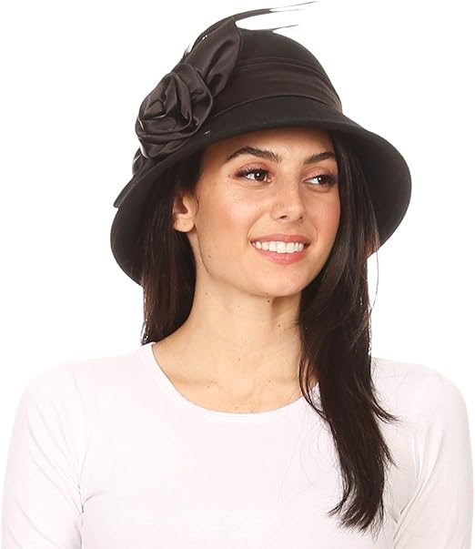 black wool cloche hat