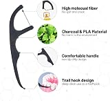 YKL Dental Floss Sticks Mint 50 Picks Eco Friendly Charcoal & Corn Starch view 4