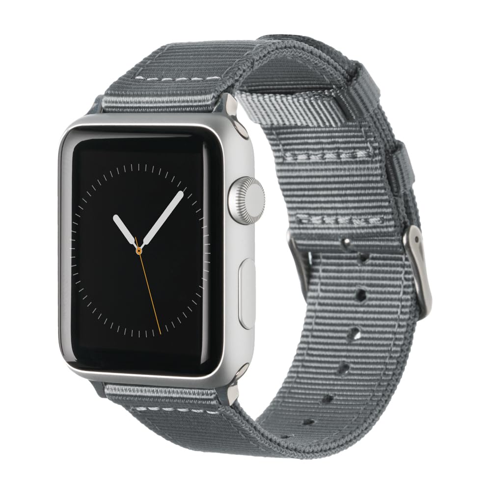 Archer Watch Straps - Premium Nylon Straps for Apple Watch (Gray, Stainless, 40/41/42mm)
