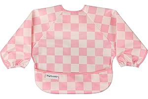 Tiny Twinkle Mess Proof Baby Bib, Long Sleeve Bib Outfit, Waterproof Bibs for Toddlers, Machine Washable, Tug Proof