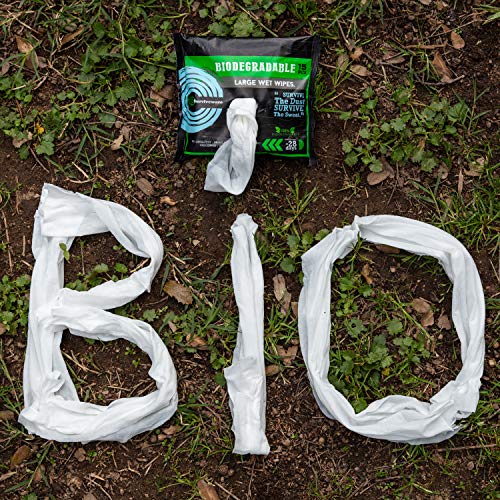 Surviveware Biodegradable Wet Wipes, Travel Pack, Face and Body Wipes