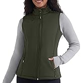 YIPINK Women's Fleece Vest Softshell Windproof Sleeveless Jacket with Zipper Pockets Running Hiking Golf Winter