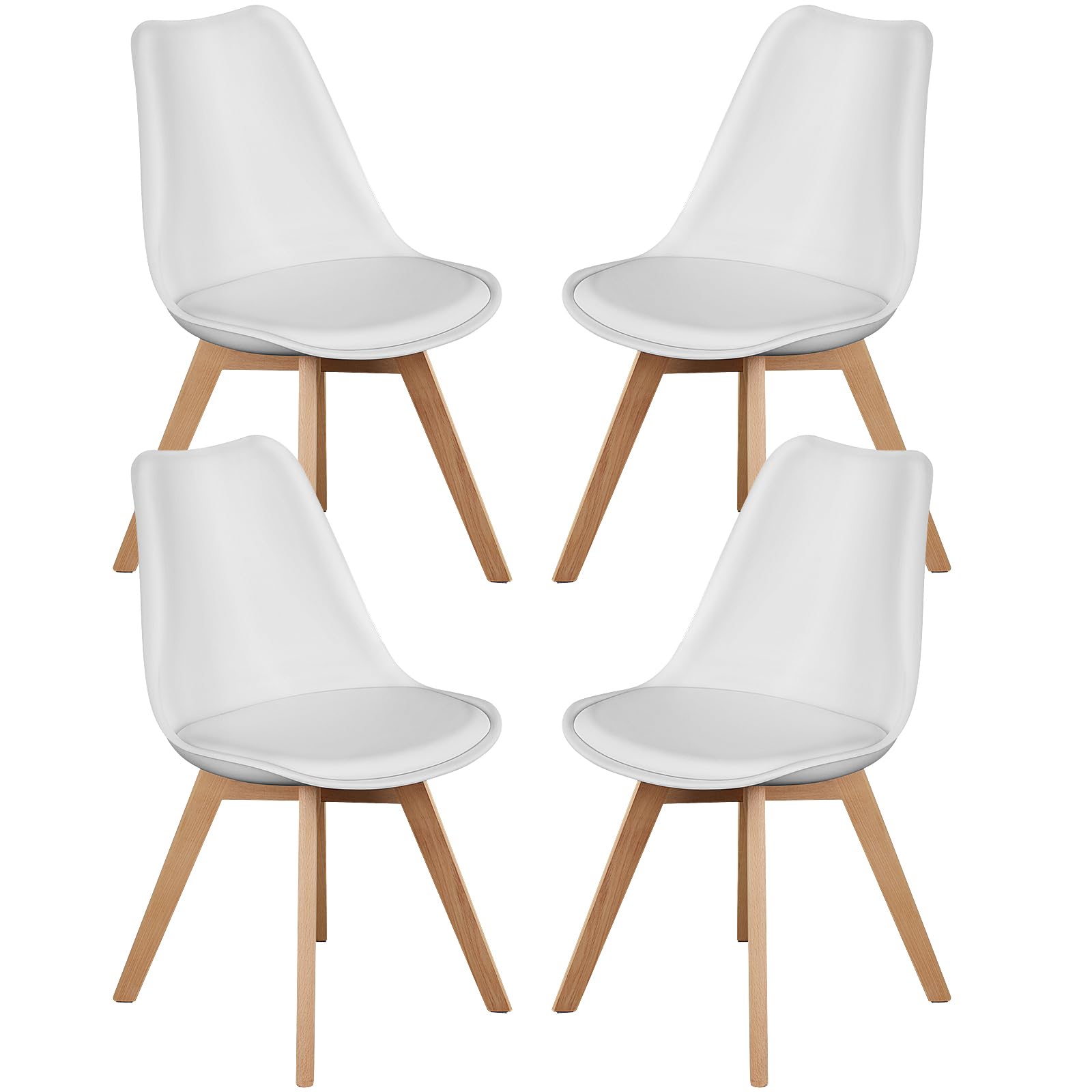Sweetcrispy Dining Chairs Set of 4, Kitchen Room PU