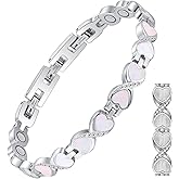 Feraco Magnetic Bracelets for Women with 3800 Gauss Effective Magnets, Stainless Steel Bracelet with Sparkling Zirconia, Infinite Symbol