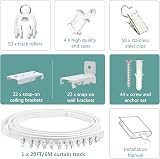 Segnayen Bendable 20ft Bay Window Curtain Track White Heavy Duty PVC view 2