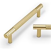BUKOBYHE 10 Pack 5Inch Kitchen Cabinet Handles Brushed Gold Knurled Cabinet Pulls Gold Drawer Pulls Kitchen Hardware