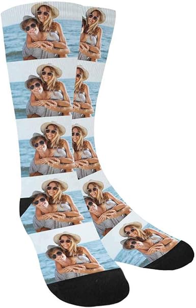 Amazon Com Custom Face On Socks Lovers Photos Socks With Personalized Faces On Them Clothing