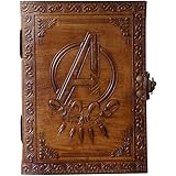Avengers Marvels Logo Embossed Vintage Leather Sketchbook Journal Writing Notebook for Men & Women Leather Bound Notebook Dai