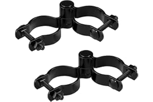 VIVIDA 1-3/8" Black Gate Hinge Kit for Chain Link Fence 2 Set, Black Powder Coated, Chain Link Gate Hardware