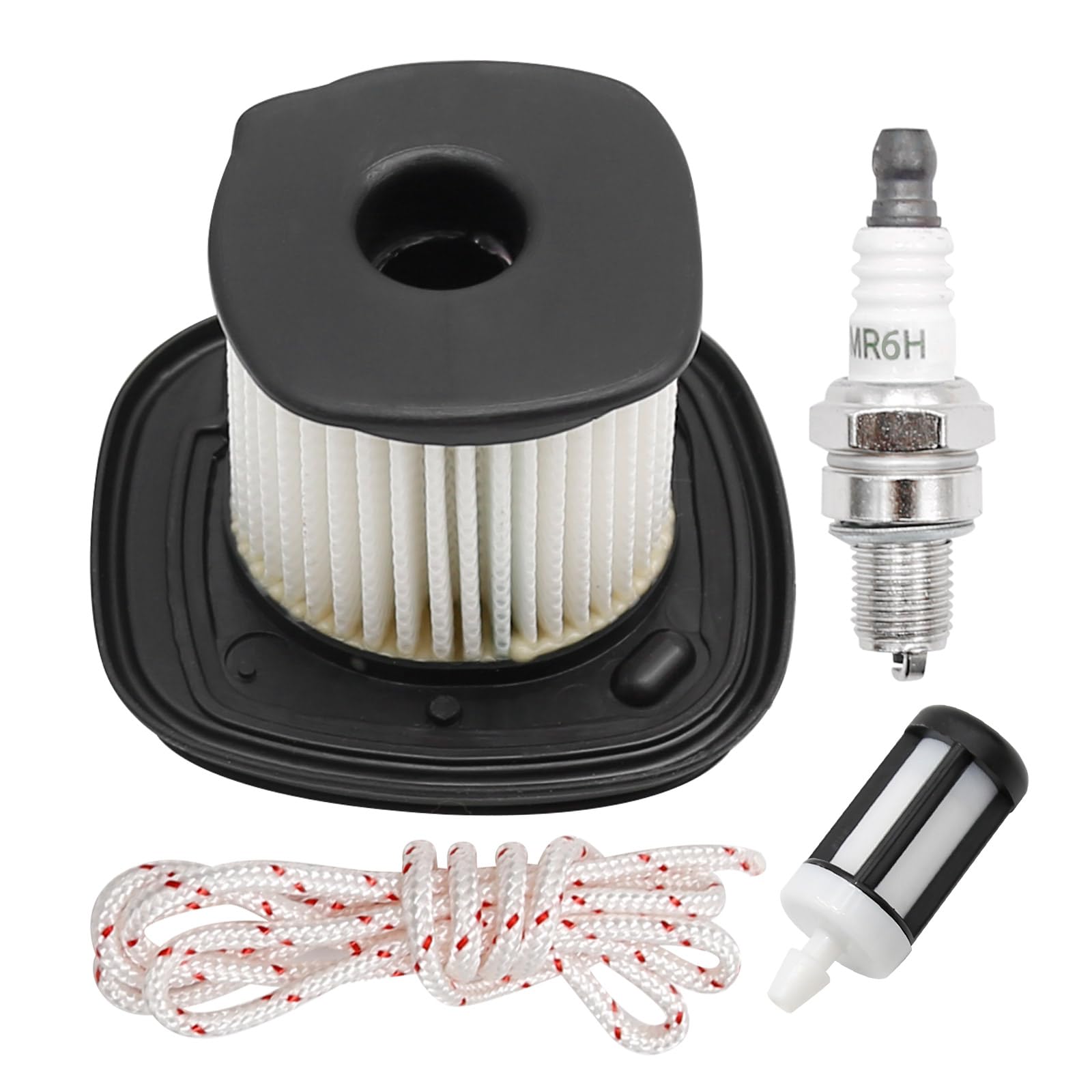Hoypeyfiy 4241 140 4400 Air Filter Kit with Fuel Filter Spark Plug Pull Cord, Replacement for Stihl BG86C BG86 SH86 SH86C BG56 BG66 Leaf Blower, 4241 140 4403 Air Filter