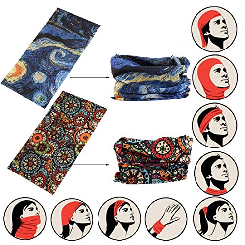 image for FAYBOX 6pcs Magic Wide Wicking Headbands For Men and Women Outdoor Hea