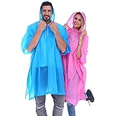 RUISHYY Rain Ponchos for Adults (2 Pack), Reusable EVA Rain Poncho Portable Rain Coats for Men and Women Waterproof with Hood