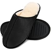 LORDFON Mens-Memory-Foam-Slip-On-House-Slippers Closed Toe Scuff Indoor Home Slipper for Men Comfy Cozy Soft Non-Slip Bedroom Slippers Houseshoes