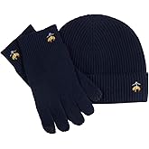 Brooks Brothers Men’s Wool & Cashmere Ribbed Beanie & Touch Screen Compatible Glove Boxed Gift Set