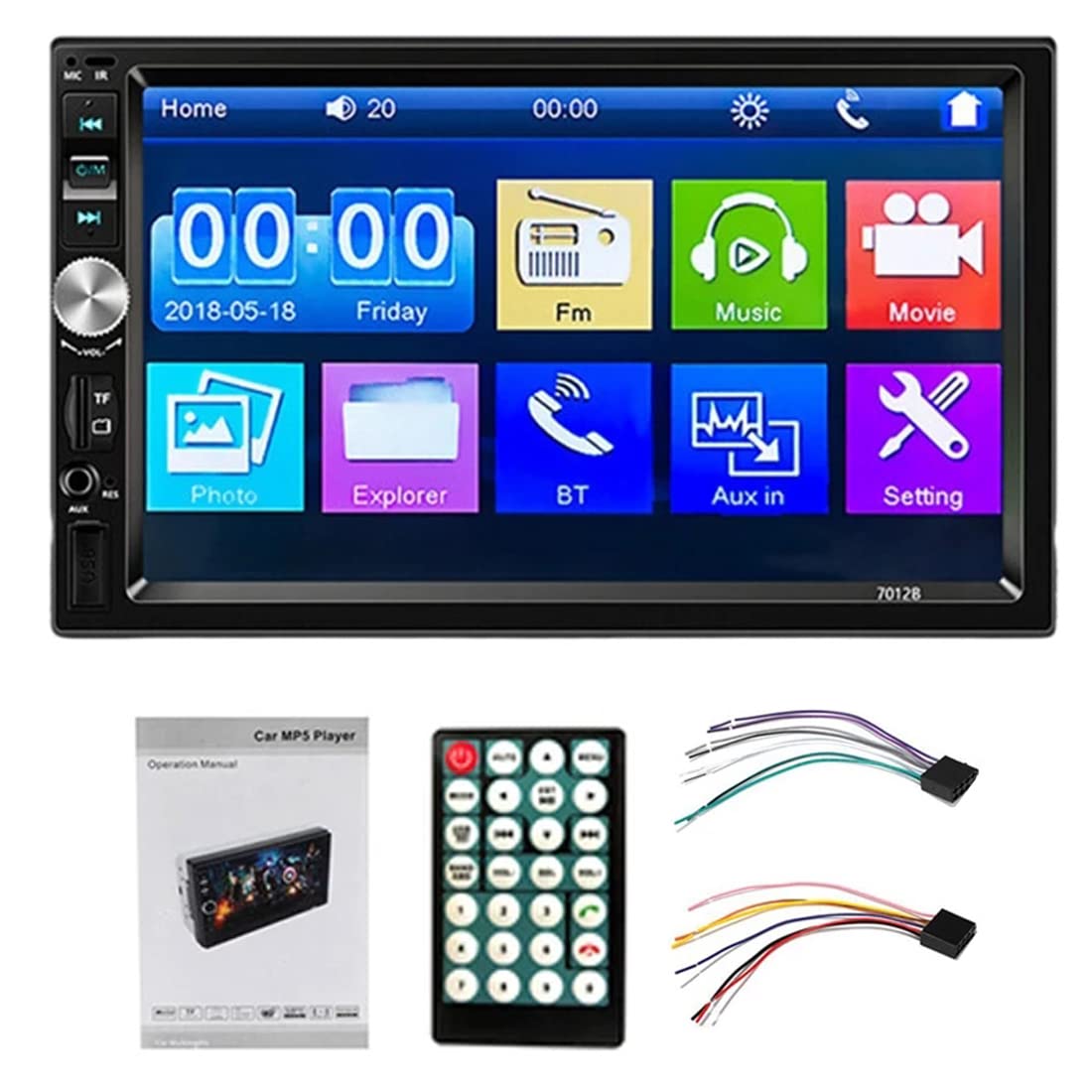 VIGORTHERIVE Car Radio Player Bluetooth Autoradio 2 Din General Car Models 7'' inch LCD Touch Screen Car Audio Support Rear View Camera