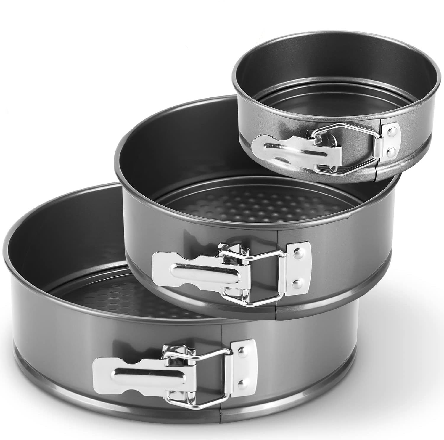 MGE - Set of 3 Non-Stick Springform Cake Tins - Springform Baking Tins Set - Baking Molds Set - 22, 24 & 26 cm