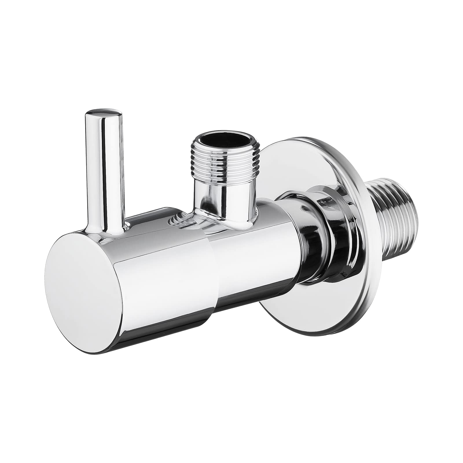 Ibergrif 1/2" x 3/8" BSP Angled Isolating Valve, Chrome Brass Angle Stop Valve for Basin Sink & Heating System, Wall Mounted, M22025-3/8 — image 1