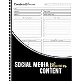Social Media Content Planner: Simple Organizer Notebook for Tracking Your Social Media Content