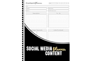Social Media Content Planner: Simple Organizer Notebook for Tracking Your Social Media Content