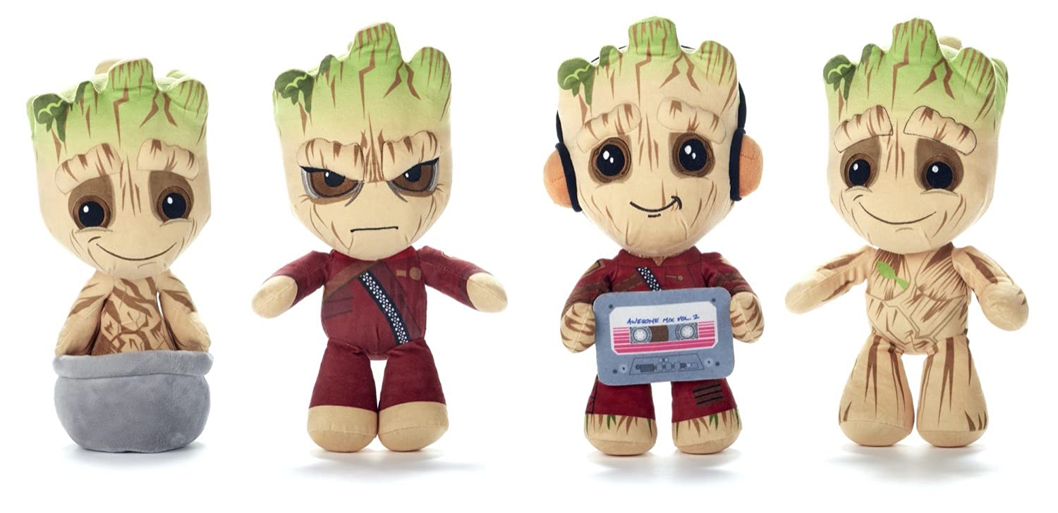 MVS wholesale 12" Baby Groot Soft Plush Toy From GOTG. 4 assorted designs with 1 sent at random. Gift, Present.