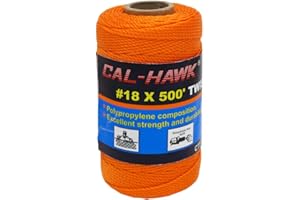 ALOHALAKE Cal-Hawk #18 x 500' Twisted Mason Line (Orange)