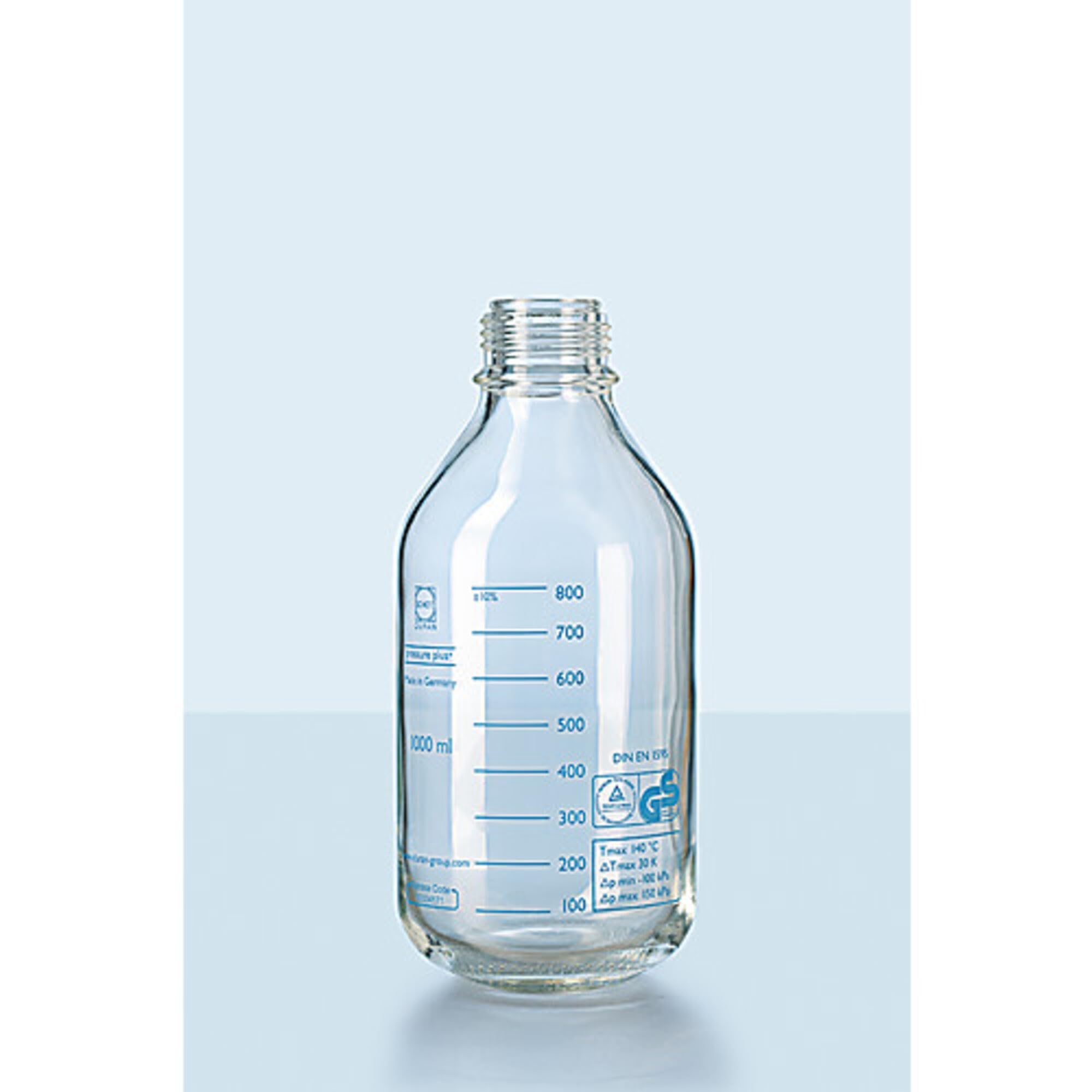 Duran 10 943 67 45 DIN Thread Pressure Plus Laboratory FLASCHE1 with No Clasp and Pouring Ring, Pack of 250 ml, Pack of 10 Brown