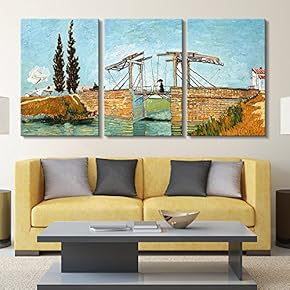 3 Panel The Langlois Bridge at Arles by...