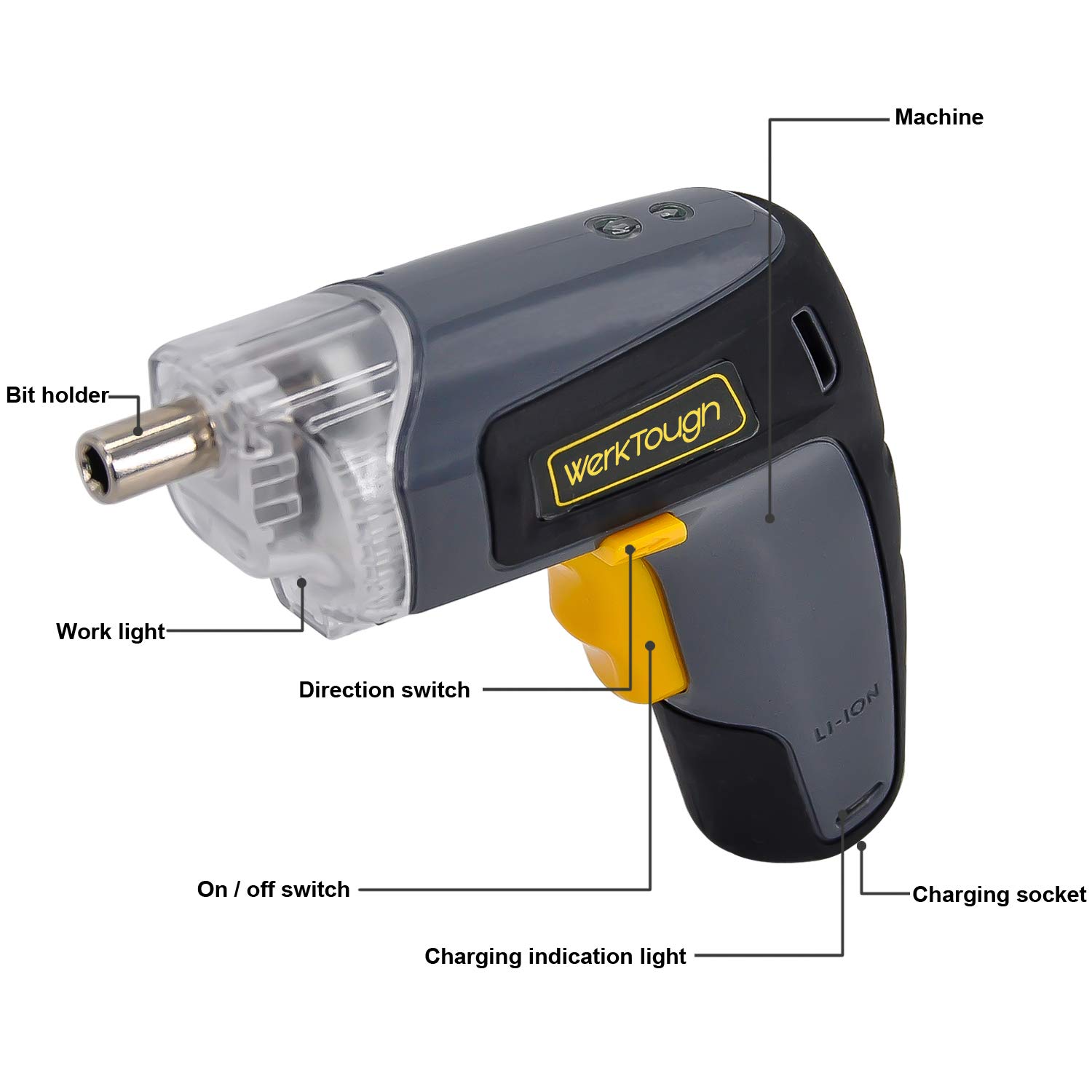 Werktough 3.6V Li-ion Battery Cordless Screwdriver S008