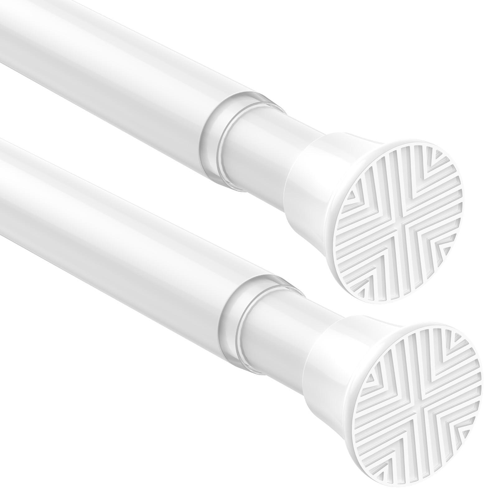 Photo 1 of 2Pack White Tension Curtain Rods18 to 36 Inch,Spring Loaded Curtain Rods No Drilling,Small Tension Rod for Windows Door Closet,Pressure Rod