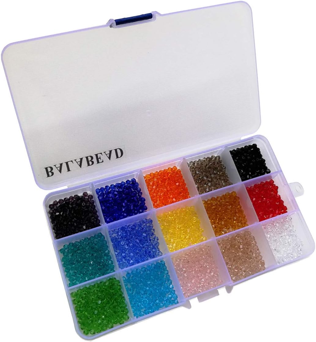 Wholesale 4mm Bicone Faceted Crystal Glass Beads for Jewelry Making DIY Craft Beads for Necklace 15 Colors Mix Lot in Box (Total 1500pcs) - Image 3