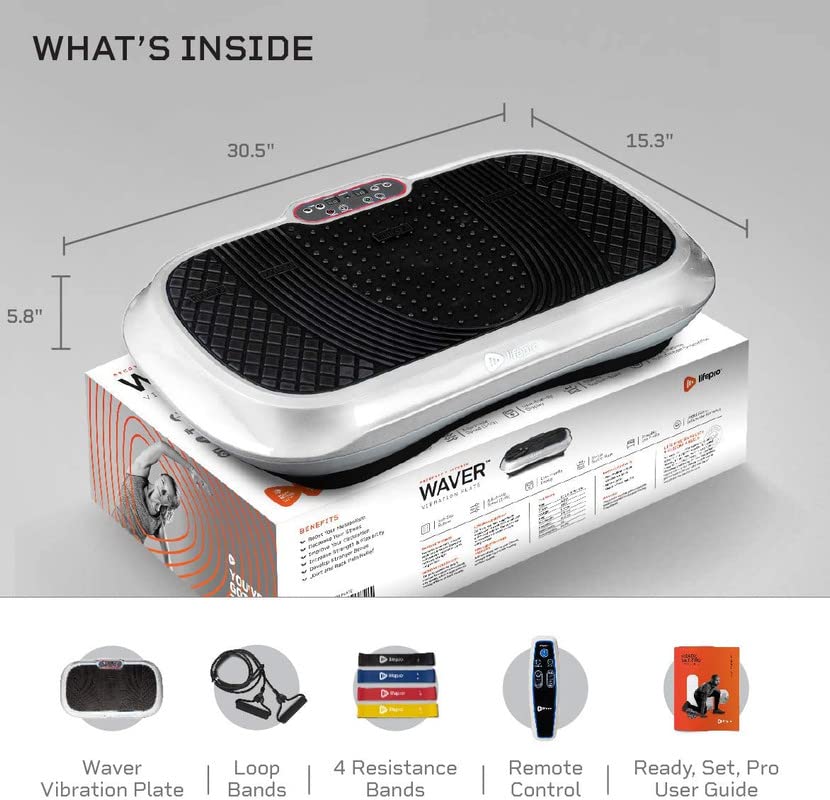 LifePro Vibration Plate Exercise Machine Whole Body Workout Vibration Fitness Platform w/ Loop