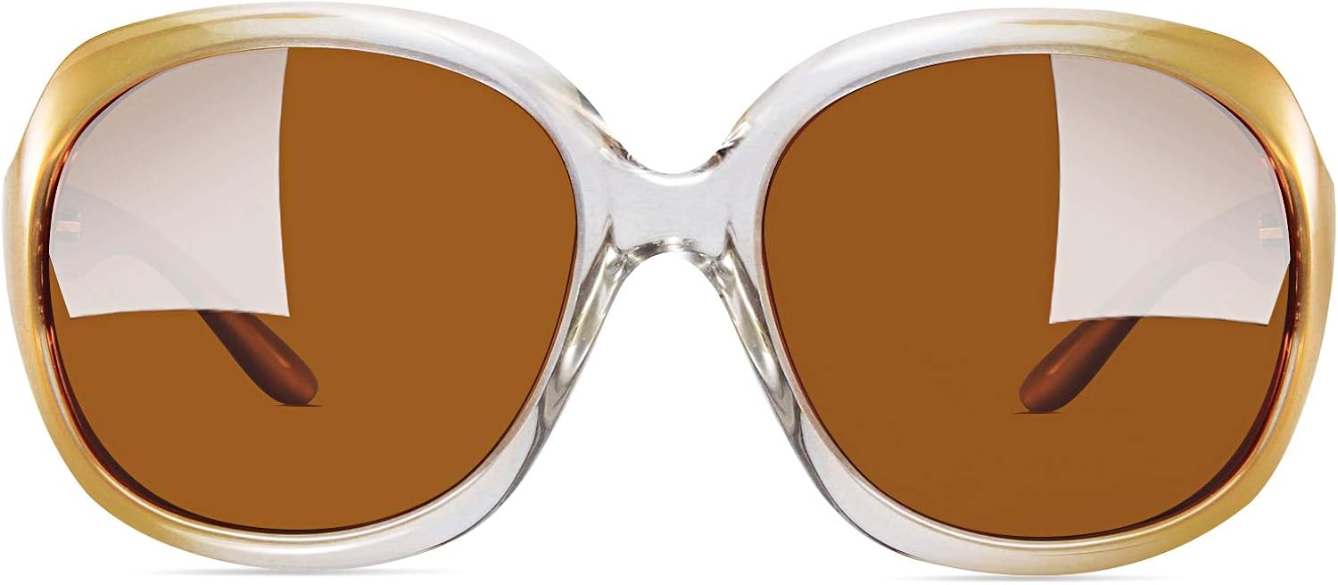 Joopin Oversized Fashion Sunglasses for Women, UV400 Big Frame Womens Sunglasses Polarized Ladies Sunglasses H9045 (Fashion Black): Clothing
