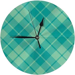 Reloj de pared moderno Yesliy de 9,8", color verde azulado y verde surf