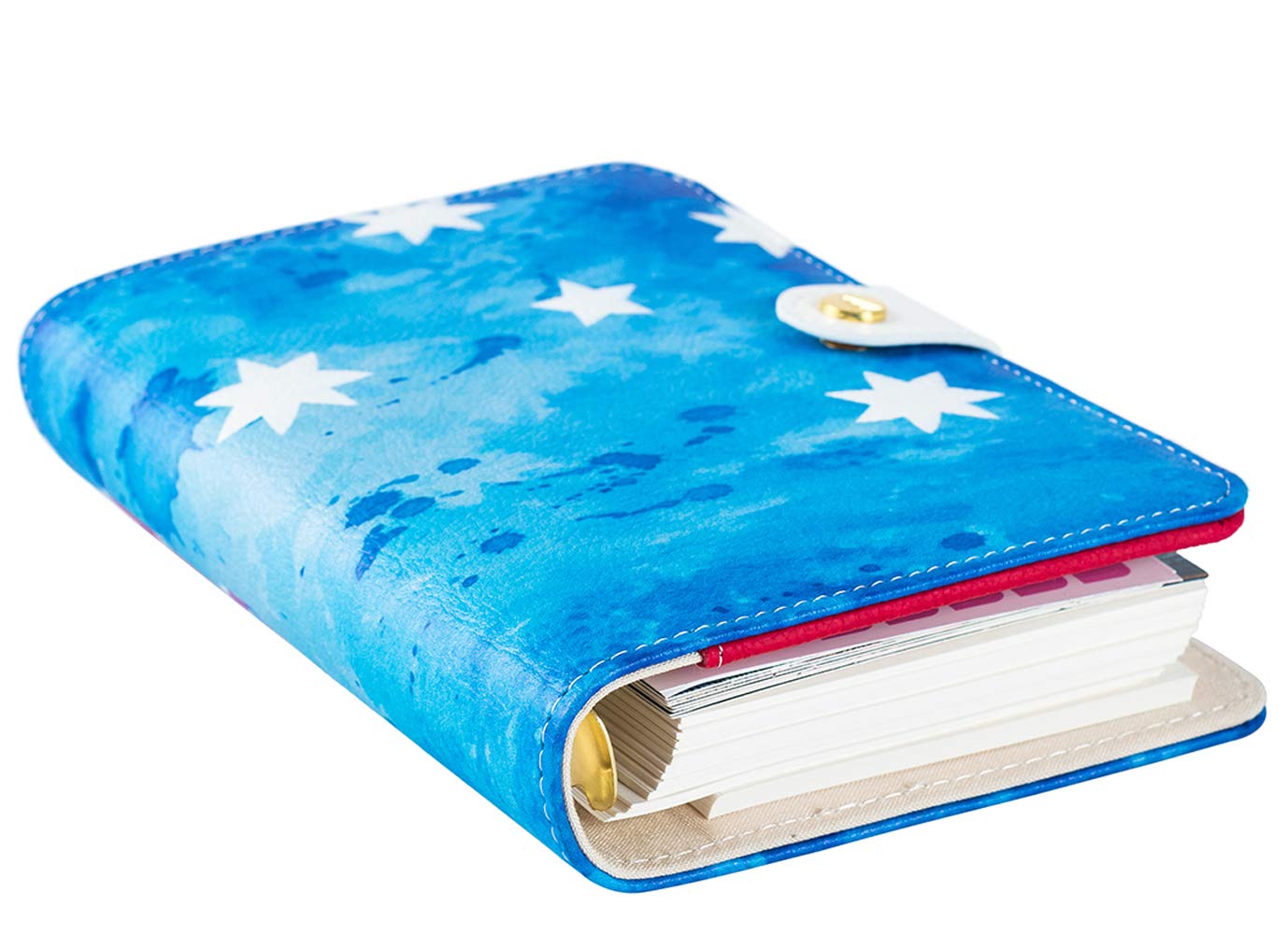 Labons Filofax 6 Round Ring Binder Patriotic National Flag Cover 120 Sheets Refillable Planner 2020 2021 Calendar/Monthly Weekly Daily Schedule/Telephone & Address/Ruled Blank Grid Paper (A5, AU)