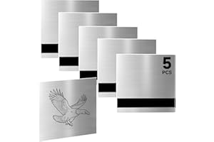 Bocolon 5PCS Laser Engraving Double Color ABS Plastic Sheet,Two-Tone Laserable Engraving Plastic Sheets for Name Badge,Office Label,Laser Artistic Product,Size 11.73" x 11.73",Brushed Silver/Black