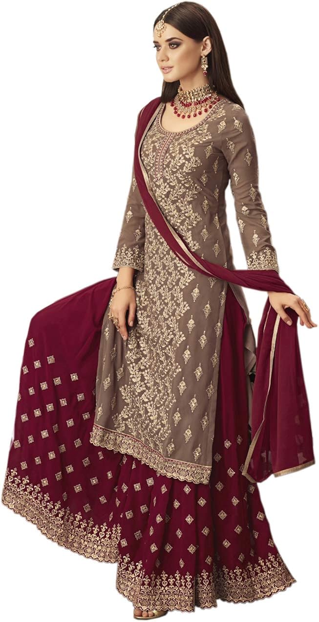 dresser women's faux georgette sharara salwar suit