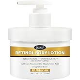 Retinol Body Lotion Fragrance-Free, Anti-Aging Firming Body Cream and Face Moisturizer with Niacinamide Hyaluronic Acid & Shea Butter, Helps Diminish the Look of Crepey Skin for Women & Men 8.45 oz