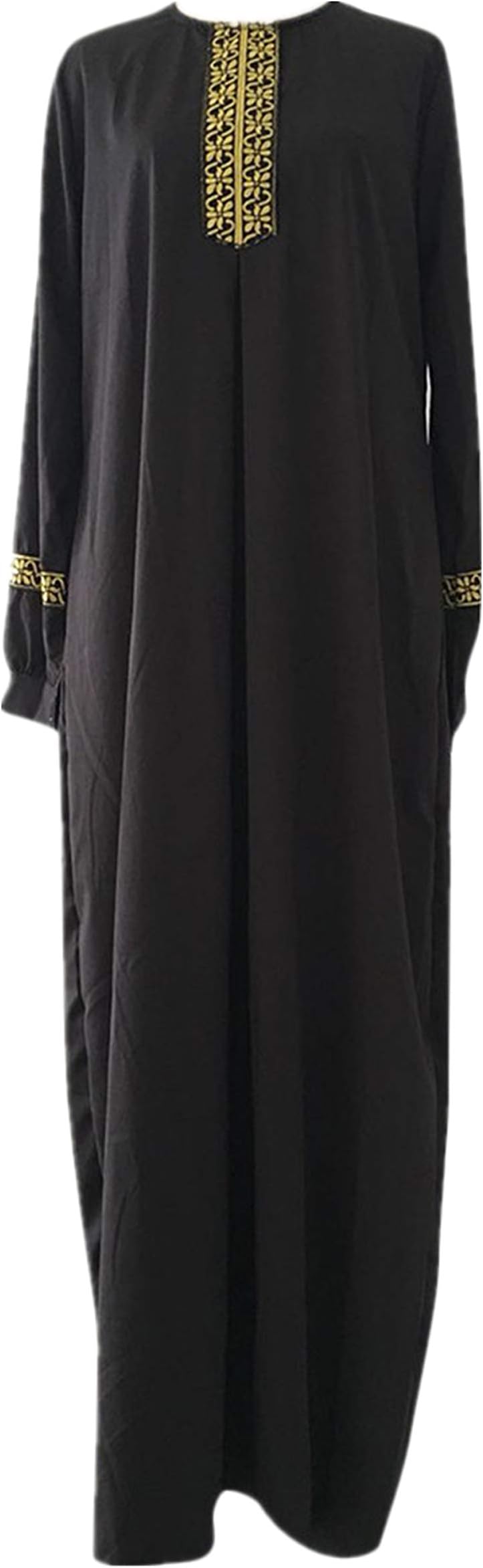Women Dress Plus Size Retro Print Dress Abaya Jilbab Muslim Maxi Dress Casual Kaftan Long Dress