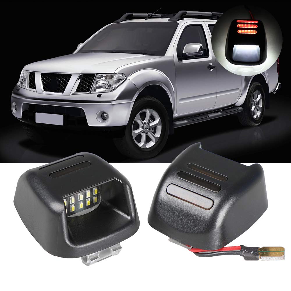LED License Number Plate Light Rear Number Lamps for N-issan N-avara D40 2004-2018 Car Tail lights Accessories Auto Assembly White 2 pieces