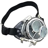 TOSGMLOUS Halloween Cosplay Steampunk Monocle Goggles with Magnifier Punk Biker Rave Goth Victorian Custome gift
