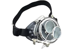 TOSGMLOUS Halloween Cosplay Steampunk Monocle Goggles with Magnifier Punk Biker Rave Goth Victorian Custome gift