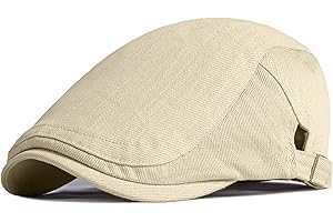 Xinveen Newsboy Hats for Men Flat Cap Cotton Adjustable Breathable Irish Cabbie Ivy Driving Hunting Hat